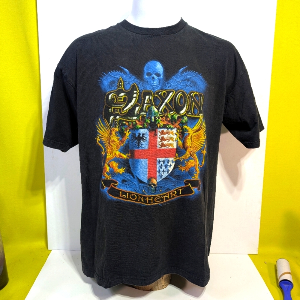 Vintage Saxon Lionheart Band Tour T-shirt 2004 Rockin' America no Tag